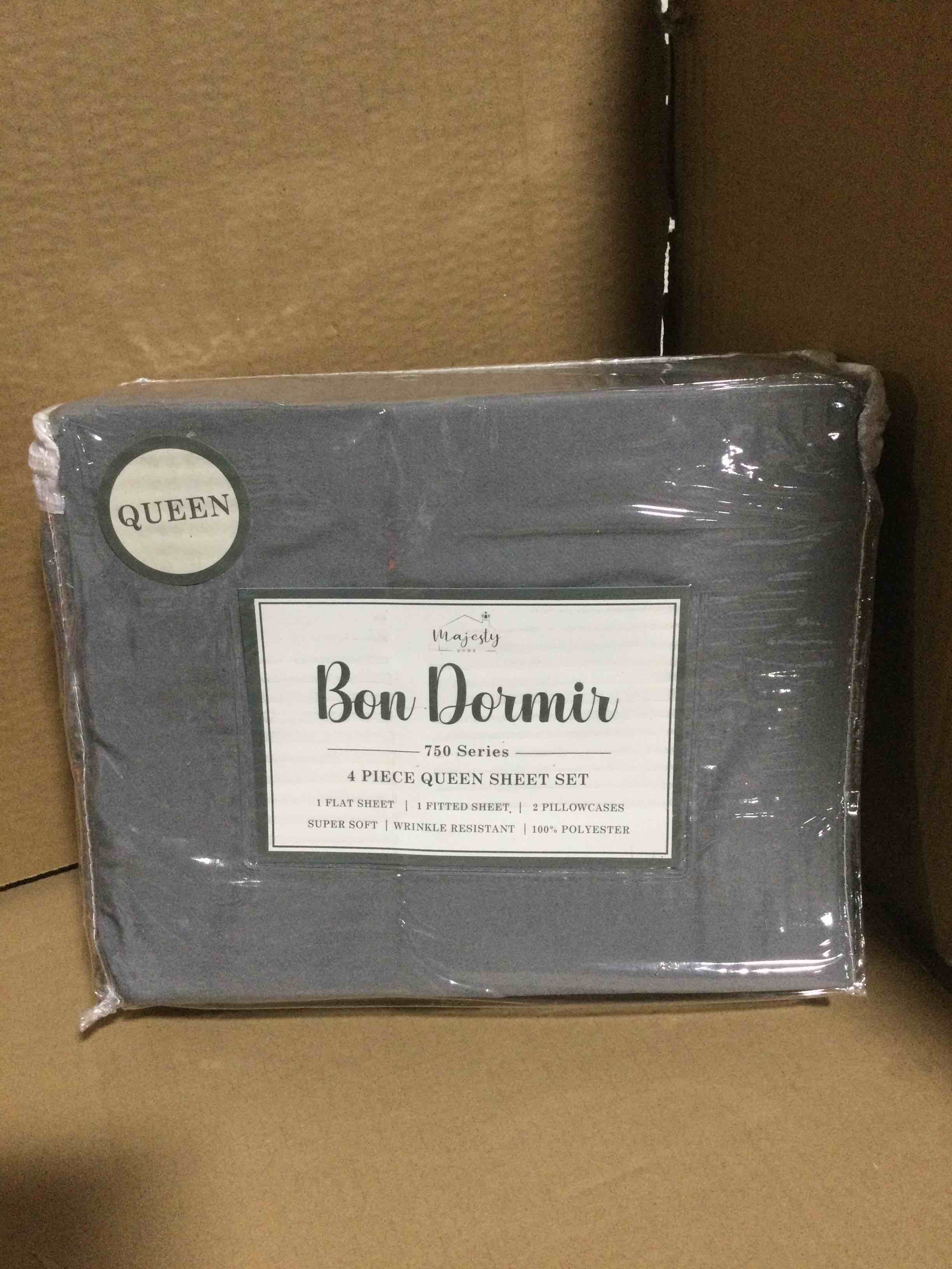 Queen Bon Dormir 750 series 4 piece queen sheet set includes one flat sheet one fitted sheet two pillowcases