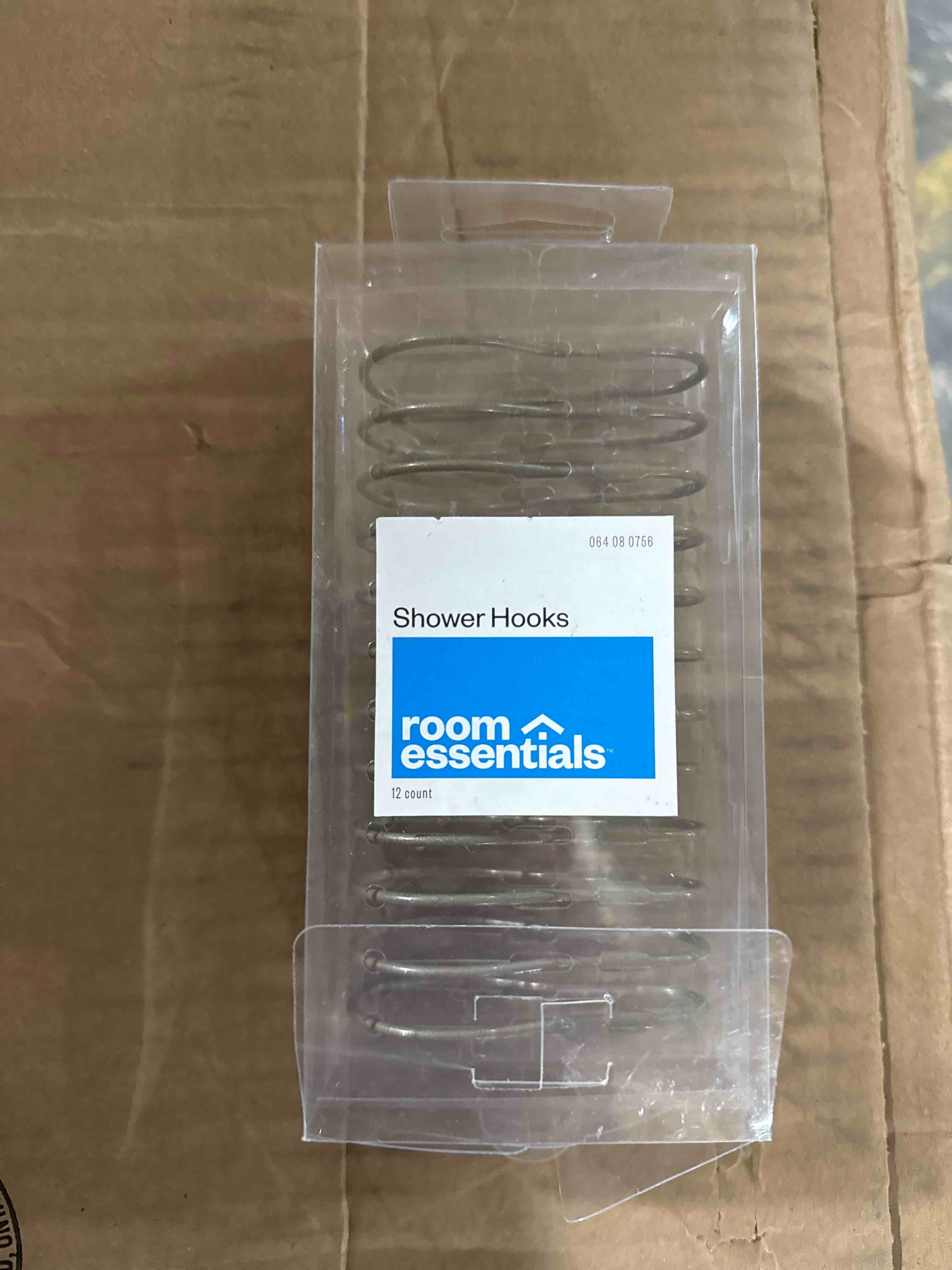 Condition photo showing New/Like New for Basic Shower Curtain Hook with Clasp Brushed Nickel - Room Essentials™: Durable Metal Rings, Set of 12