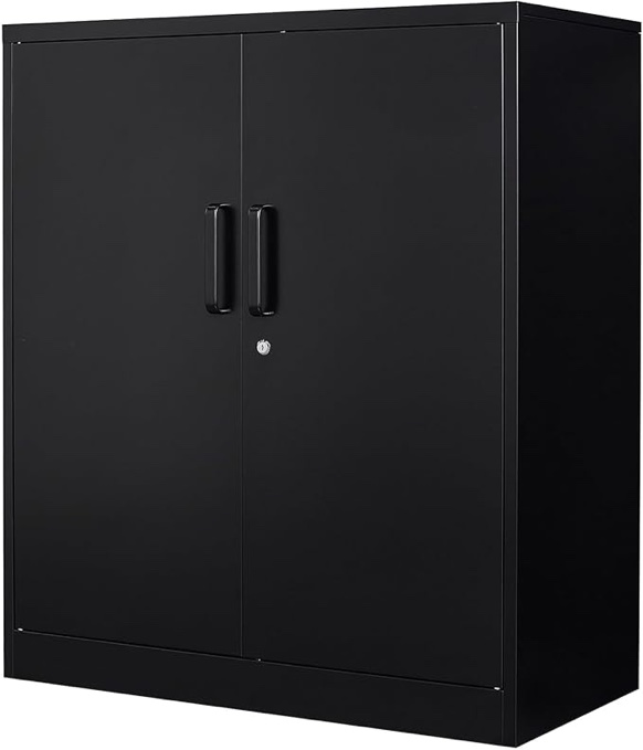 Yizosh Metal Storage Cabinet with 2 Doors and 2 Adjustable Shelves