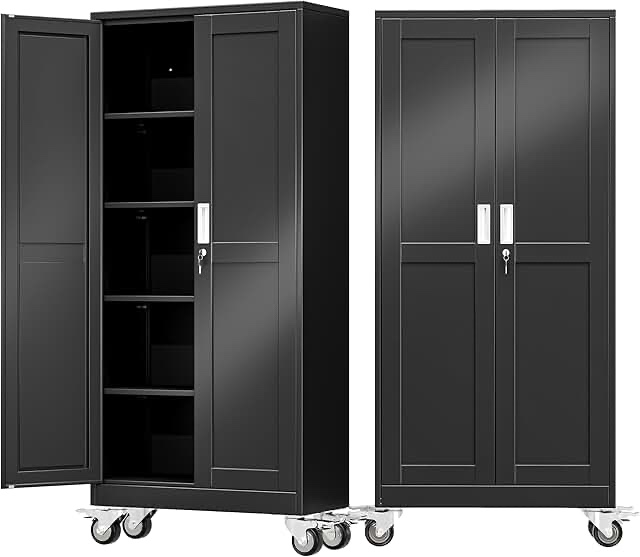 Black Metal Storage Cabinet 