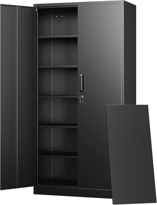 Black 2-Door Metal Cabinet 