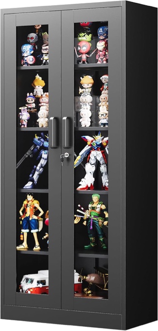 Black Metal Display Cabinet