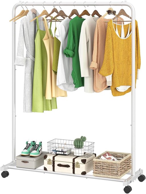 Standard Clothes Clothing Garment Rack with Storage Shelves
