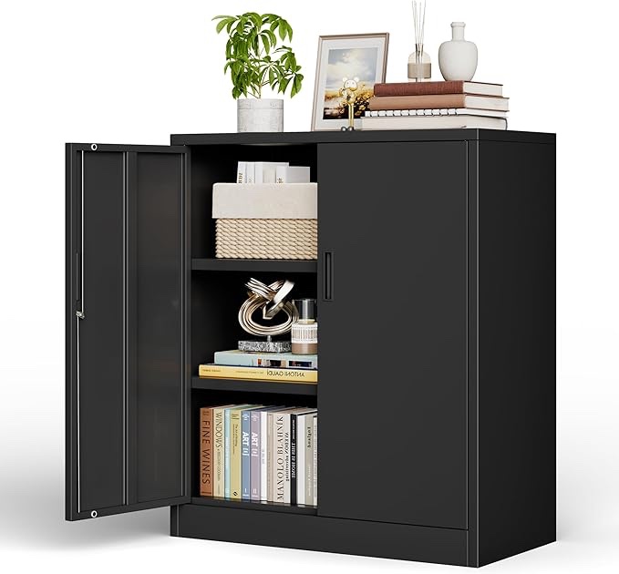 Black 2-Door Steel Cabinet 