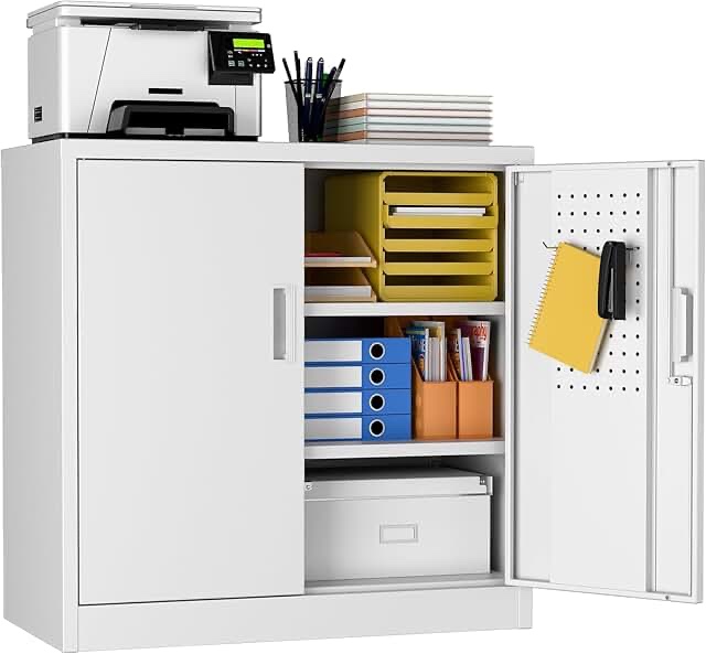 White 2-Door Steel Cabinet 