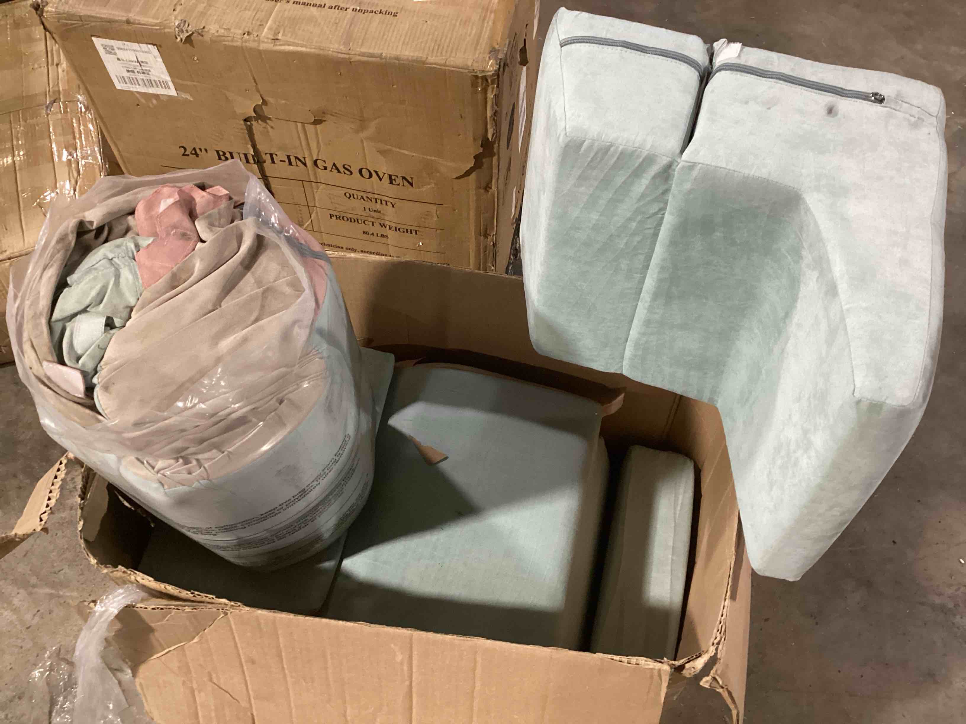 Condition photo showing As Is for Asweets 4 in 1 Foam Climbing Blocks for Toddlers, Indoor Soft Climb and Crawl Play Climbing Toys for Creativity & Imagination, (Linen-Blue-Pink)