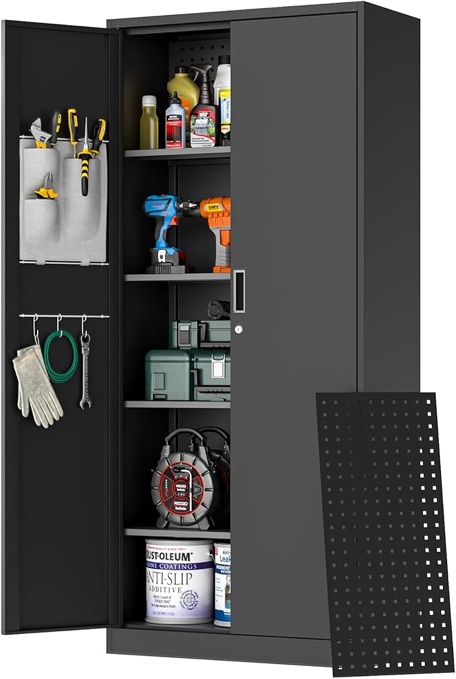 Black 2-Door Metal Storage  Cabinet 