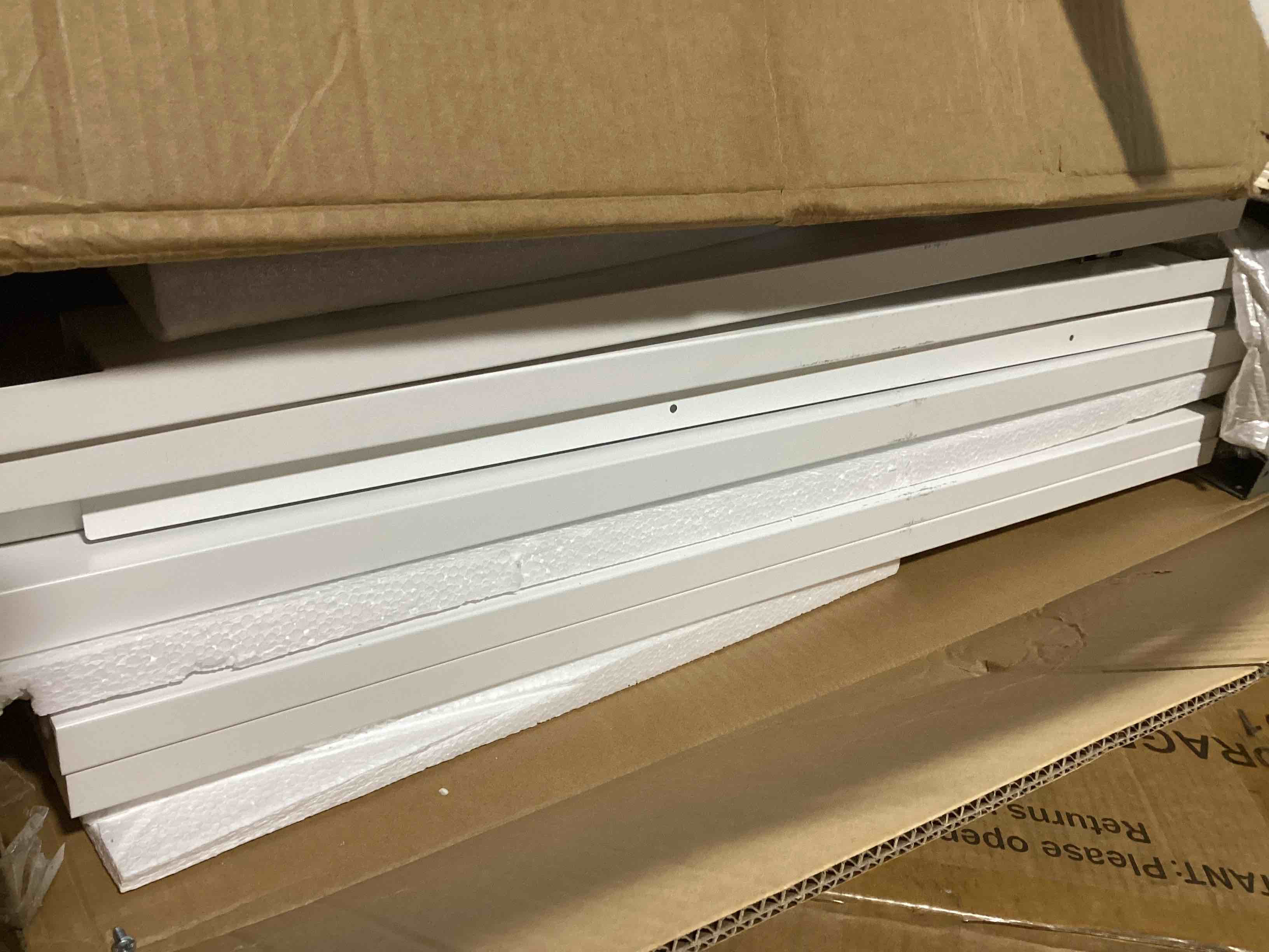 Condition photo showing Good Condition for White 3-Drawer Metal Dresser, 34.45in x 18.7in x 7.76in 