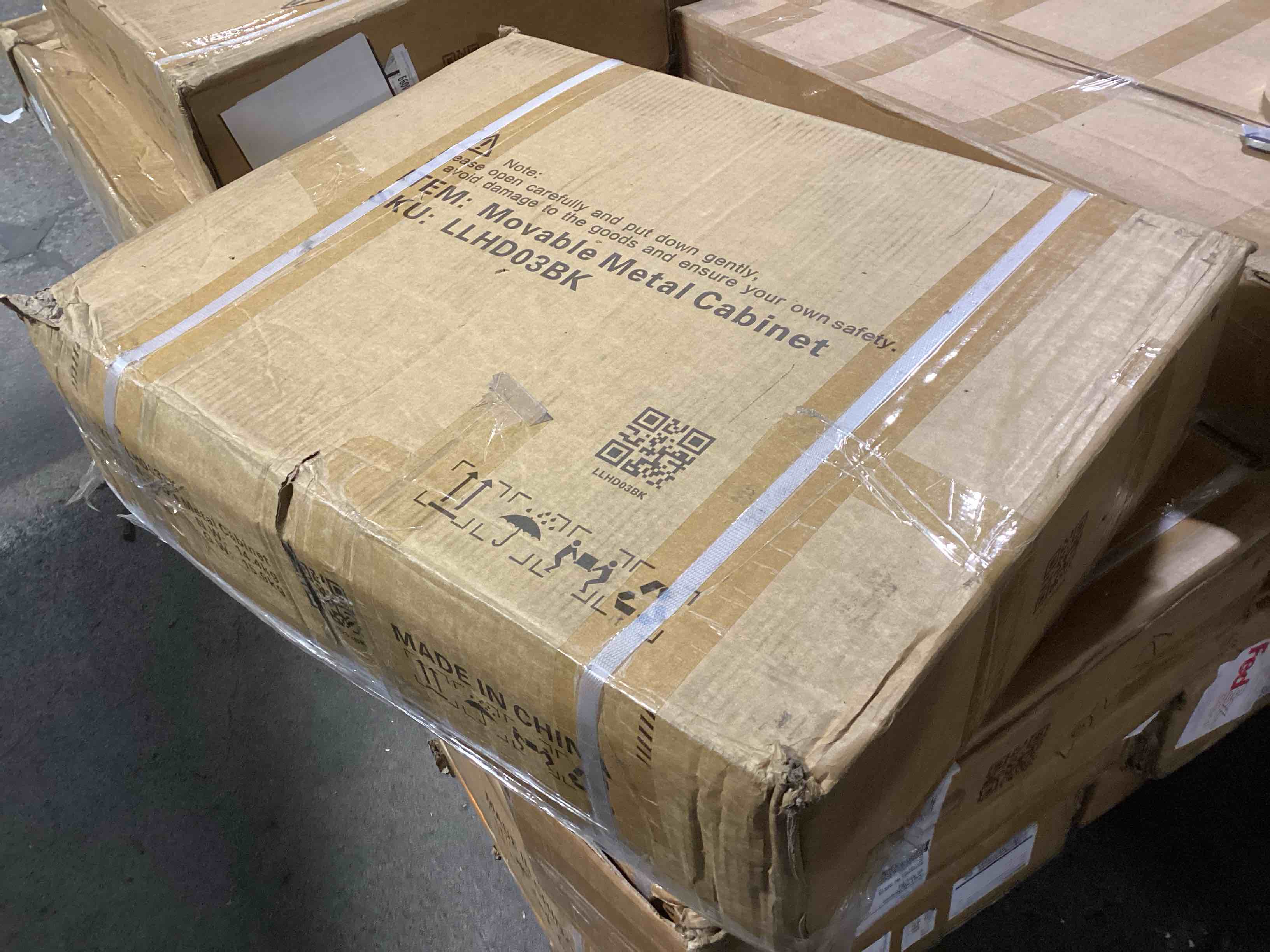 Condition photo showing Good Condition for Black 3-Drawer Mobile Metal Cabinet 