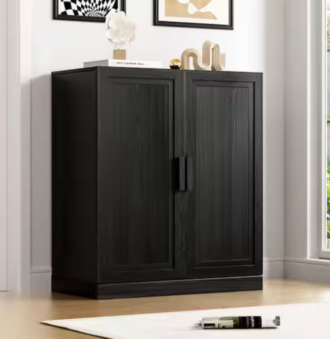 Black Metal Cabinet And Stand 