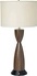 360 Lighting Modern Table Lamp with 3 Prong Outlet 30.5  Tall Kona Chocolate Brown Faux Wood Hourglass, Shade Not Included 