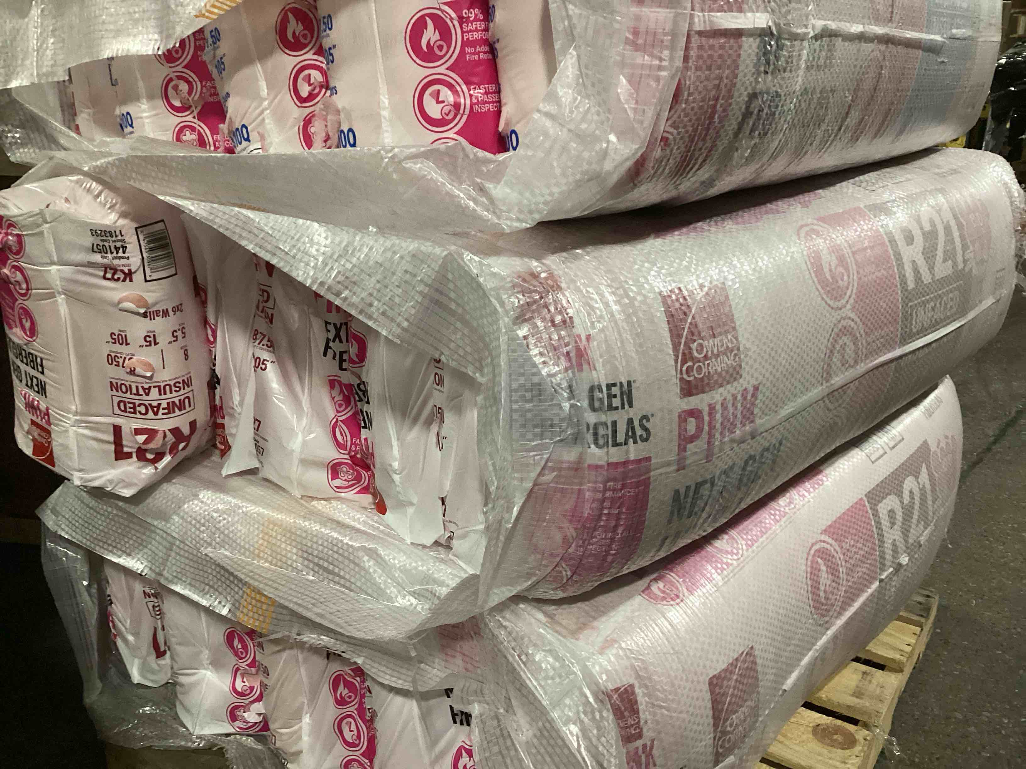 5 Bags of Owen’s Corning R-21 Pink Next Gen Fiberglass Unfaced Batt Insulation, 5.5in x 15in x 105in, 8 Pieces Per Bag And 87.50 Sq.Ft. Per Bag, Your Bid Per Bag