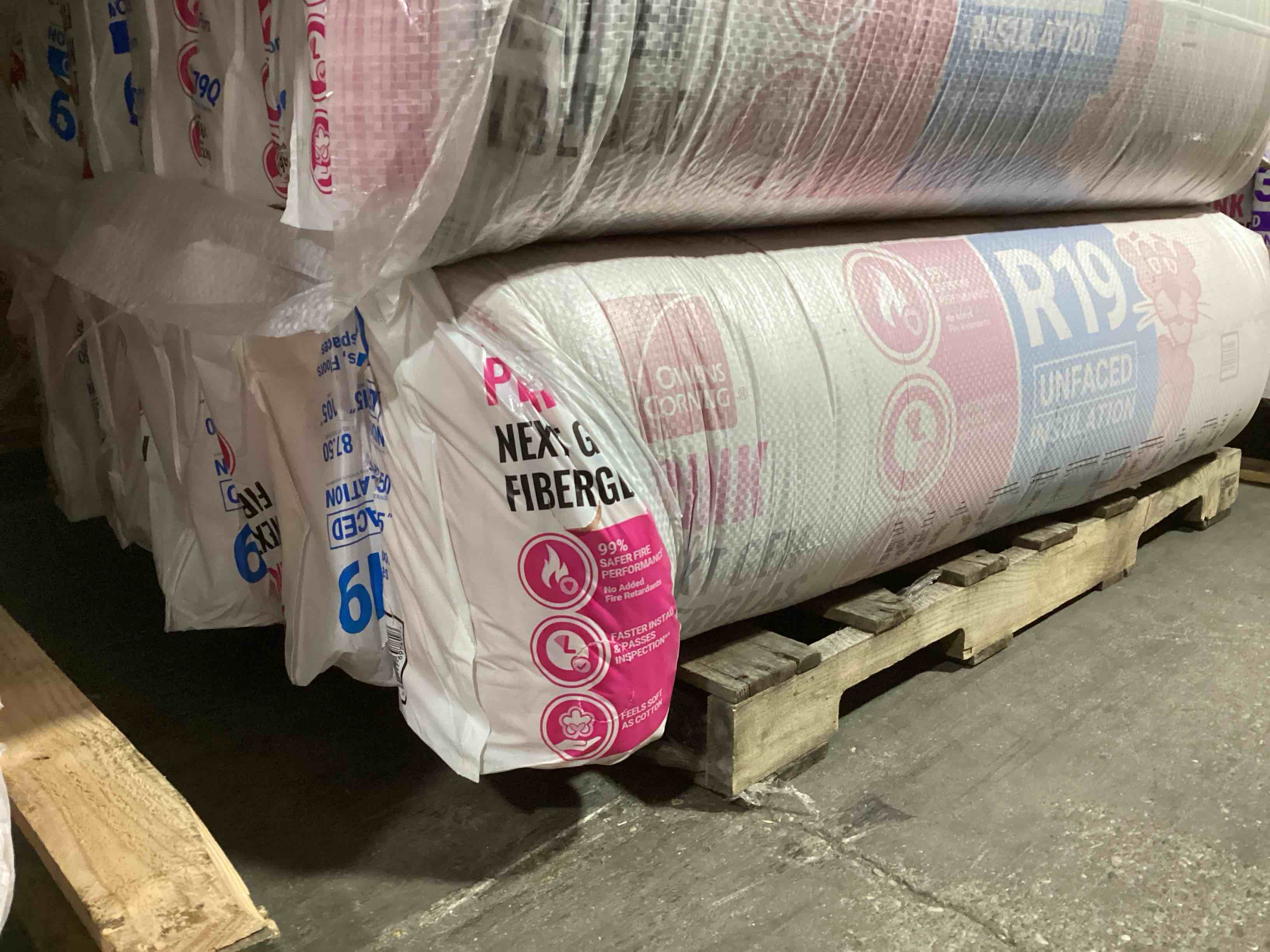 5 Bags of Owen’s Corning R-19 Pink Next Gen Fiberglass Unfaced Batt Insulation, 6.5in x 15in x 105in, 8 Pieces Per Bag And 87.50 Sq.Ft. Per Bag, Your Bid Per Bag