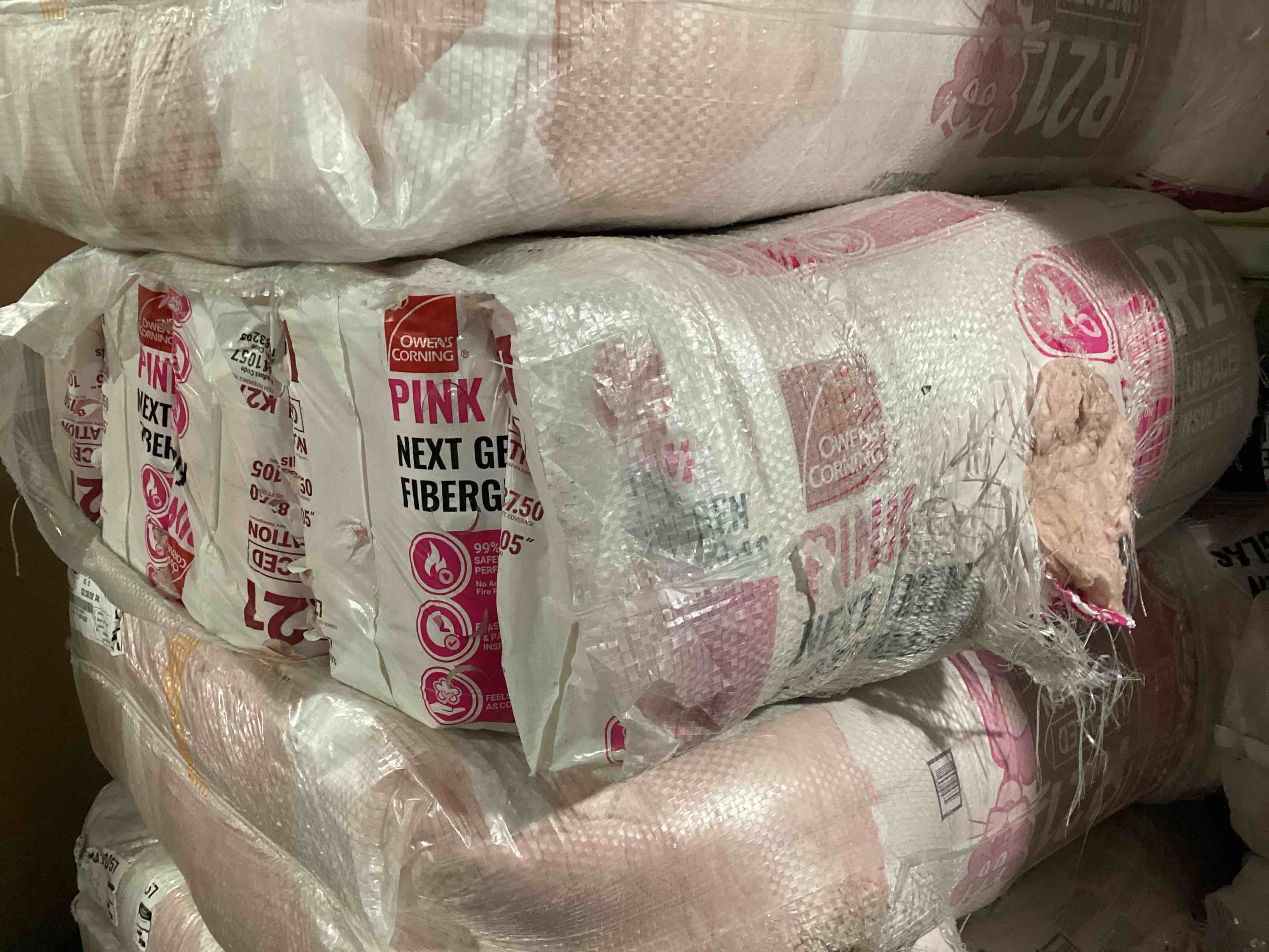 5 Bags of Owen’s Corning R-21 Pink Next Gen Fiberglass Unfaced Batt Insulation, 5.5in x 15in x 105in, 8 Pieces Per Bag And 87.50 Sq.Ft. Per Bag, Your Bid Per Bag