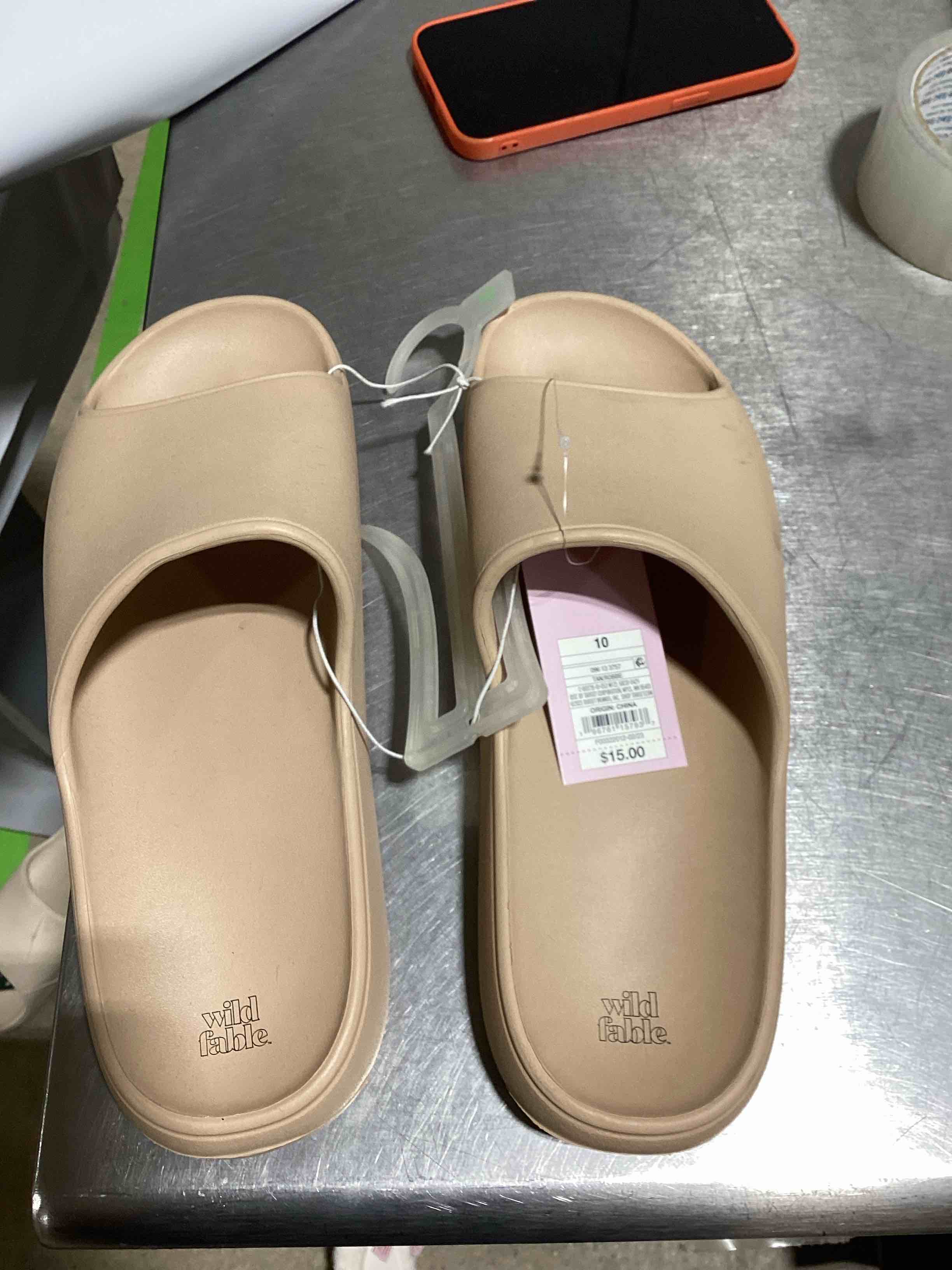 Women's Robbie Slide Sandals - Wild Fable™ Tan 10