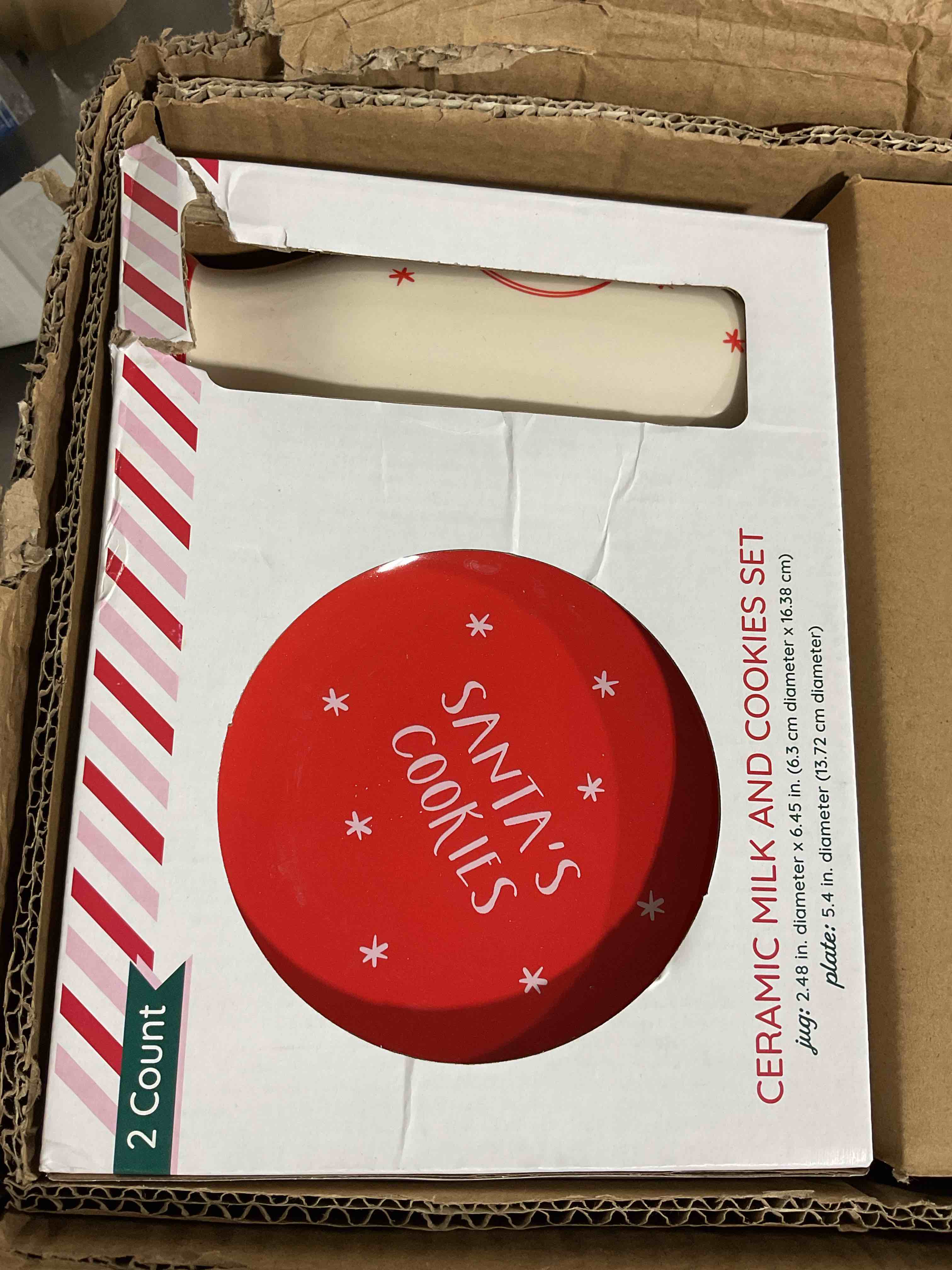 2 count ceramic milk And cookiesSet box of 12 