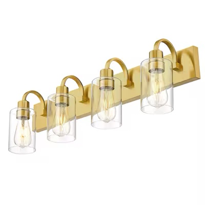 LTMATE Vanity Lights 30-in 4 -Light Brushed Gold Industrial Vanity light color light grey 