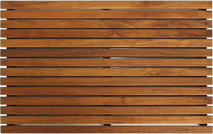 Bare Decor Zen Spa Shower or Door Mat in Solid Teak Wood and Oiled Finish