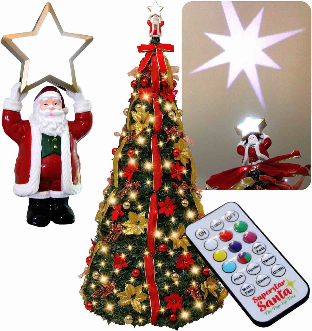 HOLLO STAR 7.5 ft Prelit Christmas Tree with 351 LED Lights App Control Artificial Pencil Christmas