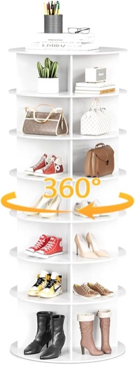 Mishukaze Rotating Shoe Rack 7-Layer Rotating Shoe Rack Free-Standing 360° Rotating Shoe Storage Ra