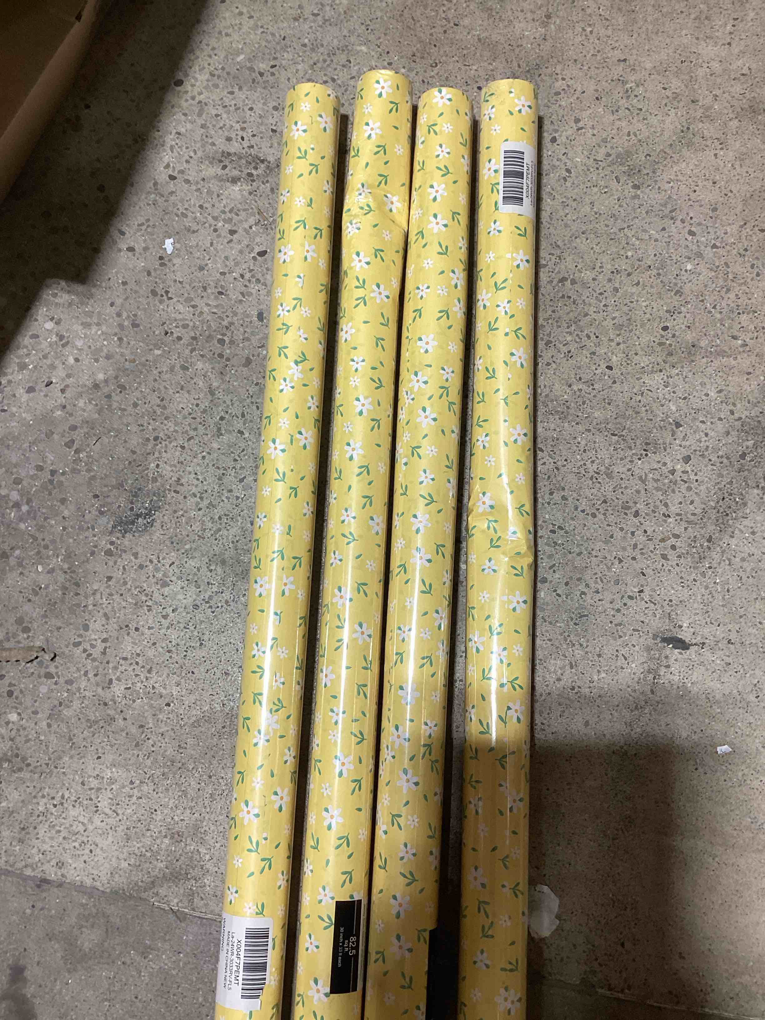 LaRibbons Reversible yellow Floral Wrapping Paper Roll, 30 Inch x 33 Feet (82.5. Sq. Ft), yellow White Peony Design Chinoiserie Gift Wrap for Wedding, Bridal Shower & Birthday yellow and White Floral 30 Inch X 33 Feet