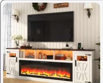 95" Farmhouse Fireplace Tv
