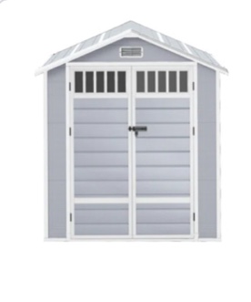6X4 .4 Ft Resin Storage Shed with Fence -Style And side Window