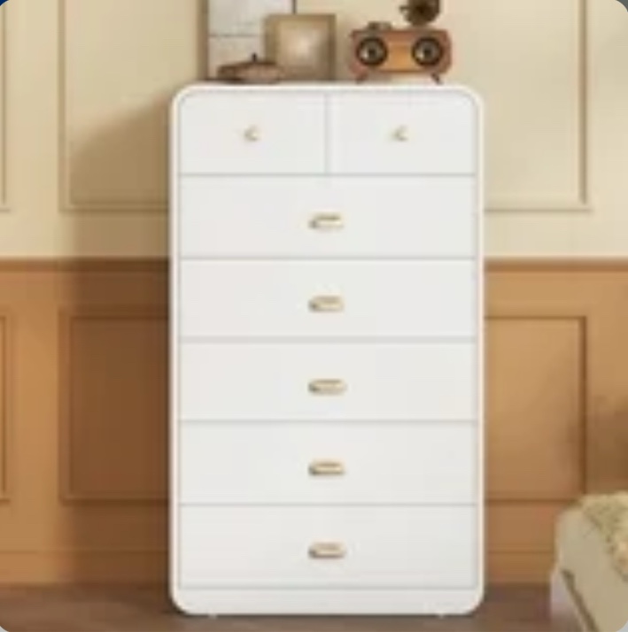 7Drawers Dresser Modern Chests Of Drawers, Curved Design Ertical