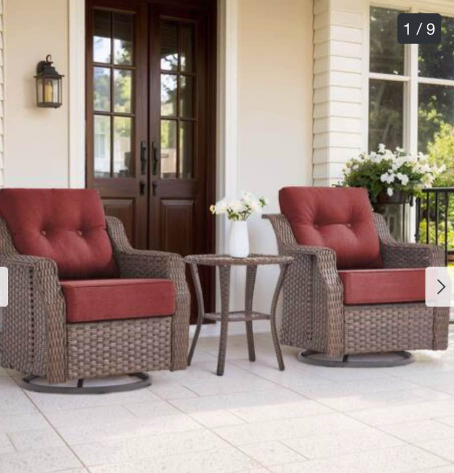 Swivel Glider Set Of 3 Brown