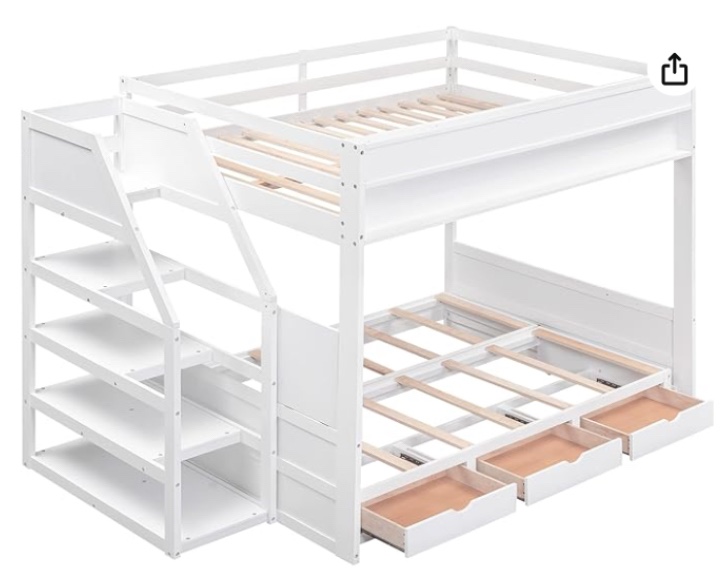 Full Loft with Convertible Full Bed To Sofa White Box 1/3