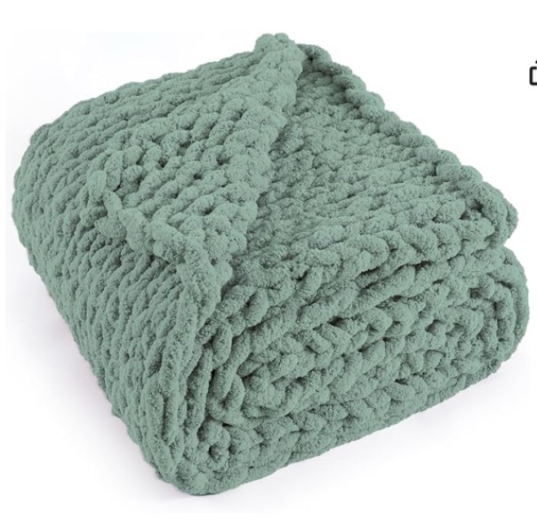 Donna Sharp Throw Blanket - Chenille Knitted Seaside Contemporary Decorative Throw Blanket with Over-Sized Loop Pattern