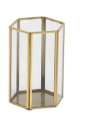 1 piece Glass and Metal Tabletop Hurricane Holder Candle Lantern