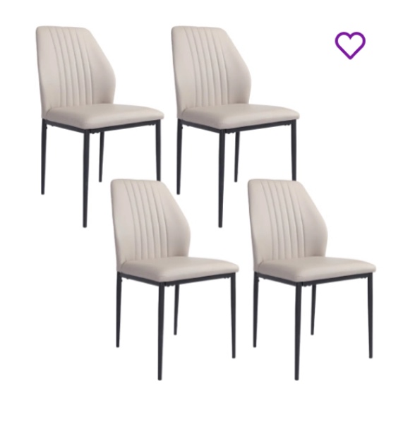 Cotton 35* Modern Faux Leather Dining Chairs with