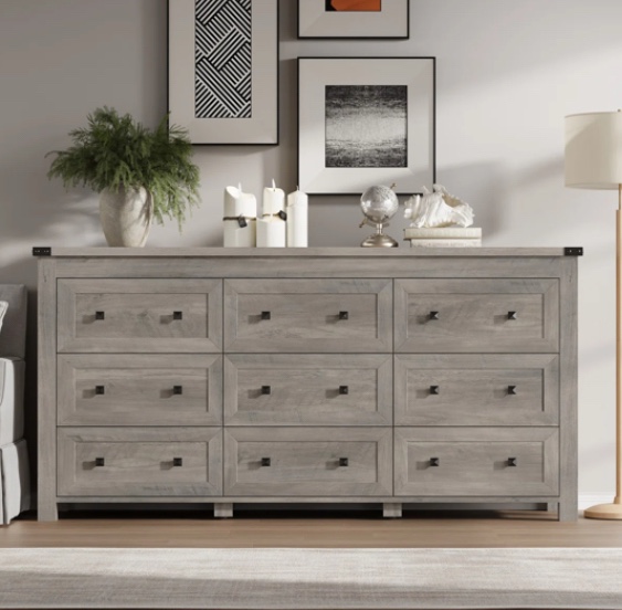 9- Drawer Dresser for Bedroom, Modern Wide Chest of Drawers