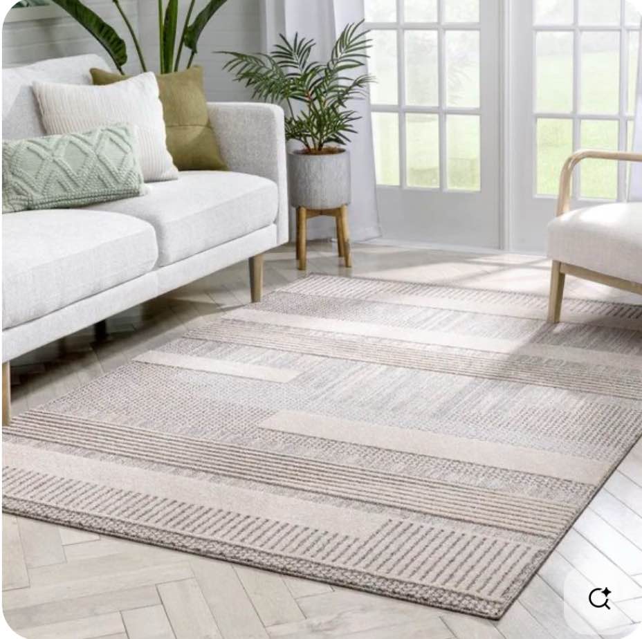 Marcone Briar Tribal Geometric Abstract Beige Looped Pile Rug