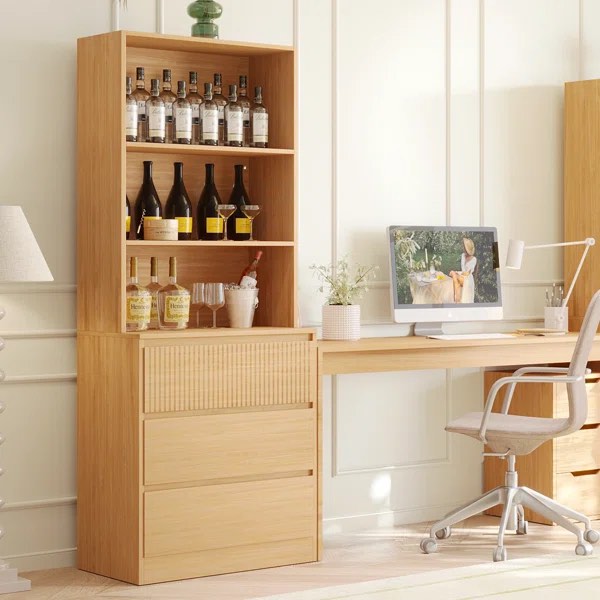 Branigans 71 Wood Book Cabinet Storage Bookcase With 3 Open Shelv