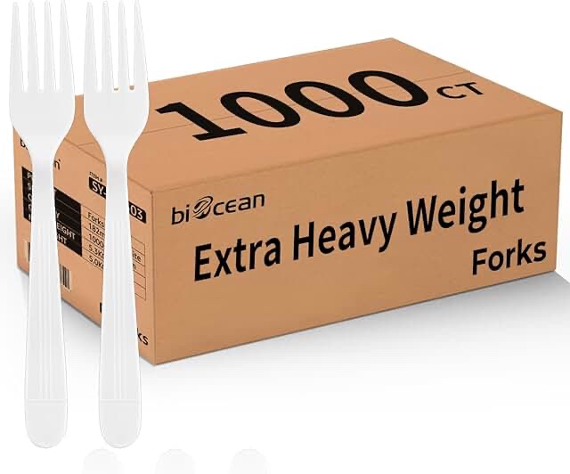 Box of plastic forks