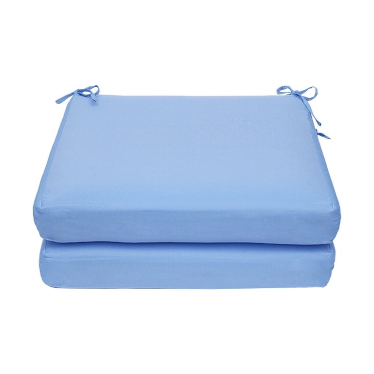 Set of 2 Square Garden Bench Cushion Patio Swing Chair Seat Pad Mat Foam Filling Blue Outdoor/Indoor Throw Pillow Waterproof Pillow Couch Sit Cushion Foam Filling