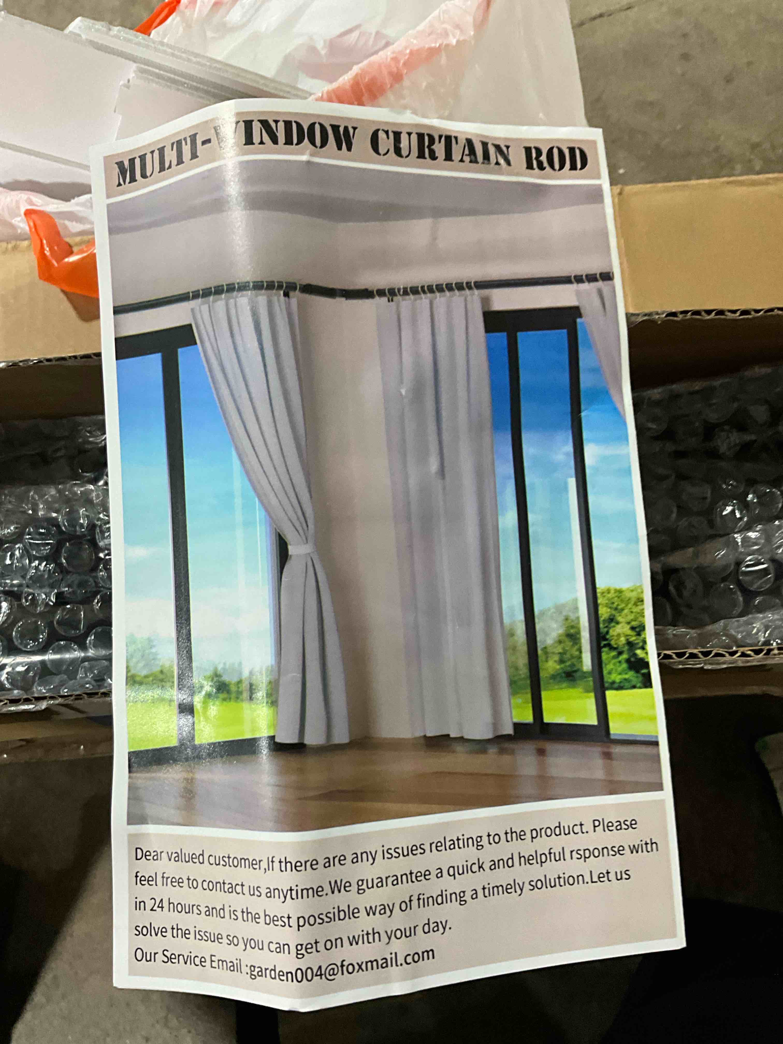 Multi window curtain rod