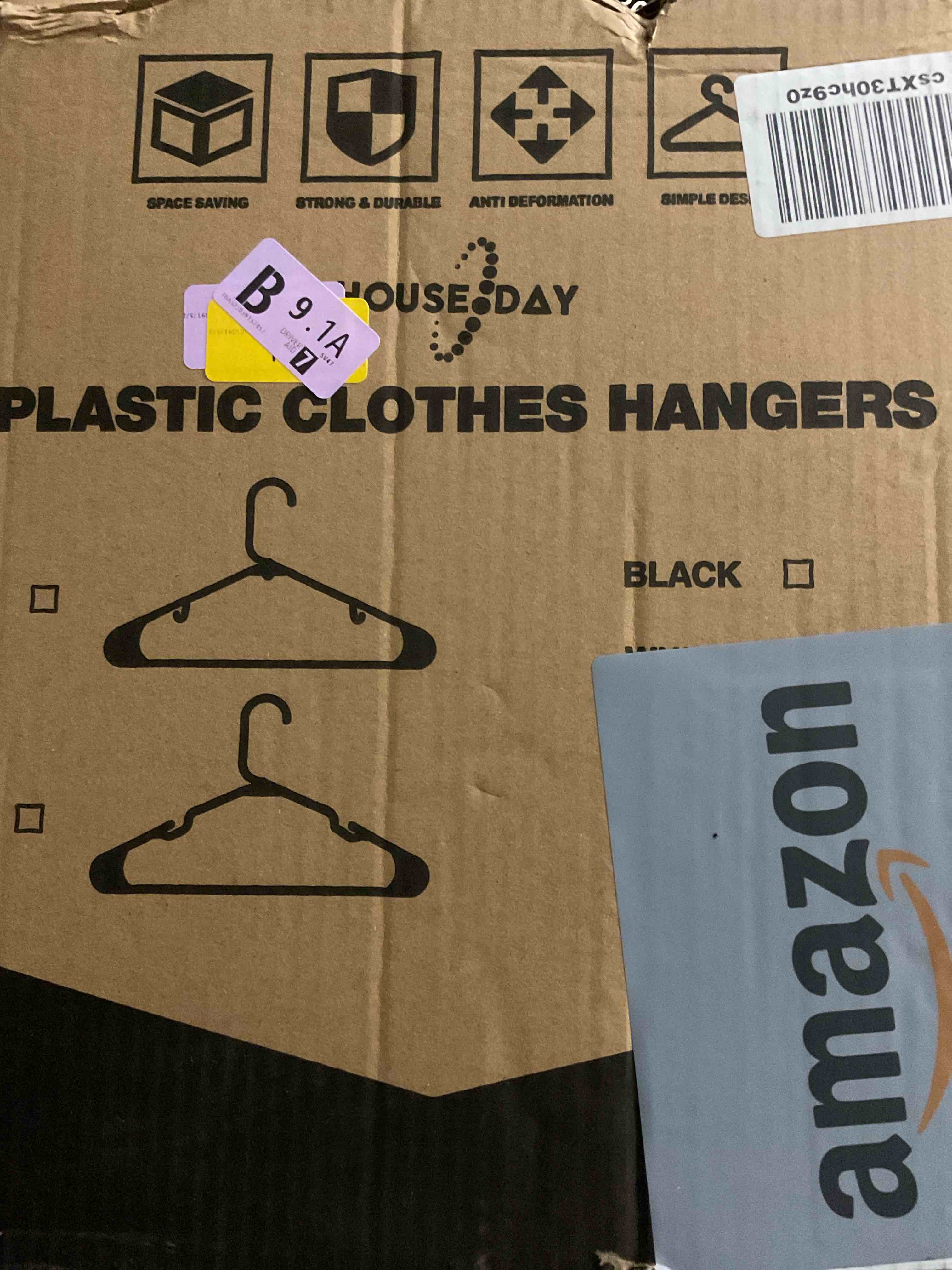plastic. clothes hangers