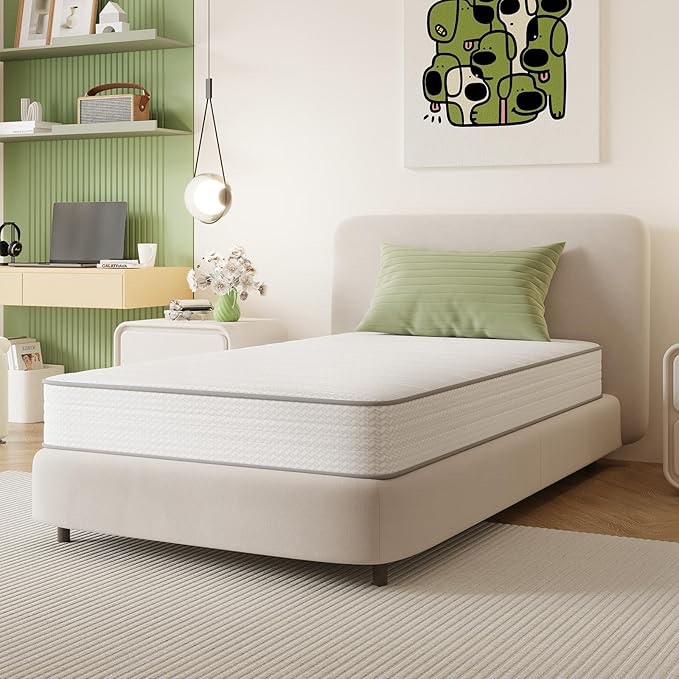 novilla twin mattress, twin size mattresses in a box with smarts™ coil for pressure relief, medium firm foam and spring hybrid colchones with certipur-us certified for kids