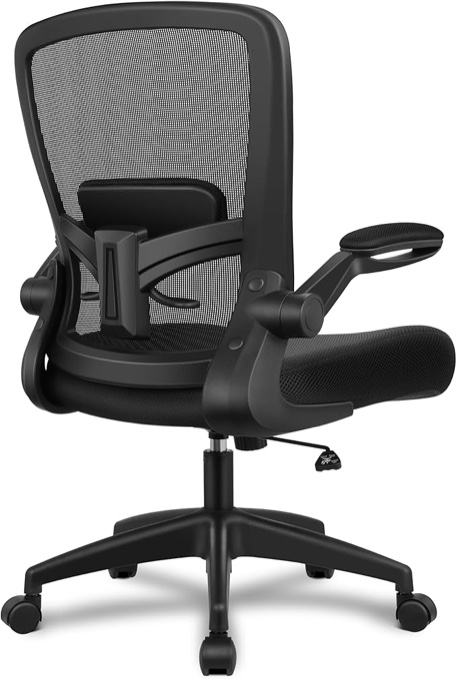 prilinex White Contemporary Ergonomic Adjustable Height Swivel Polyester Desk Chair