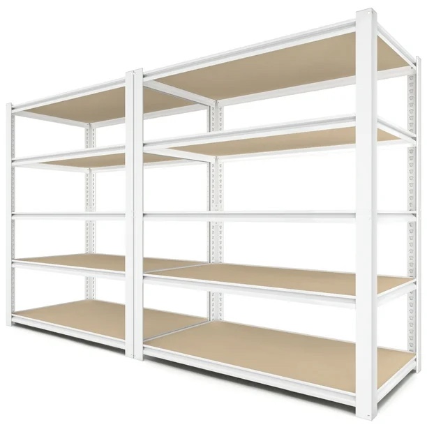 trumanpick garage storage shelves metal adjustable heavy duty storage rracks and shelving for kitchen closet, white