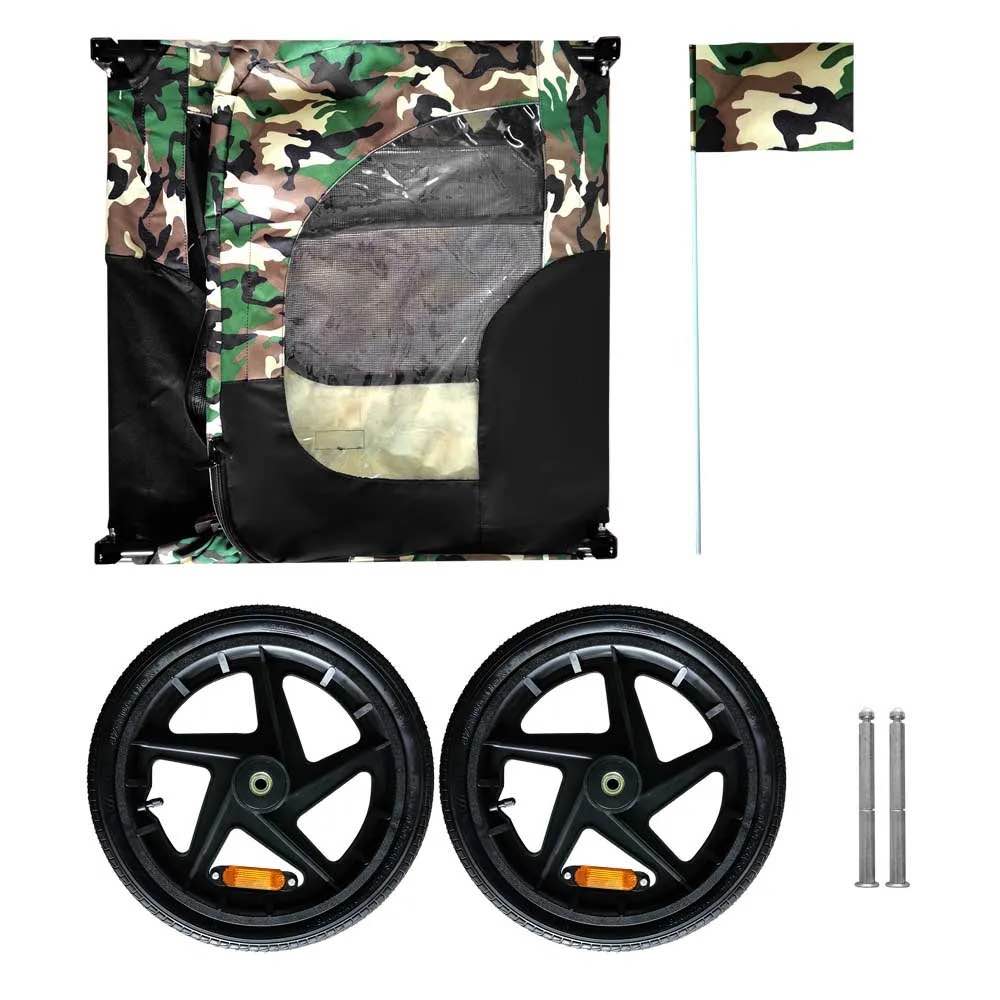 Camouflage Foldable Bicycle Trailer for Camping Pet Dog Cat Luggage Carry