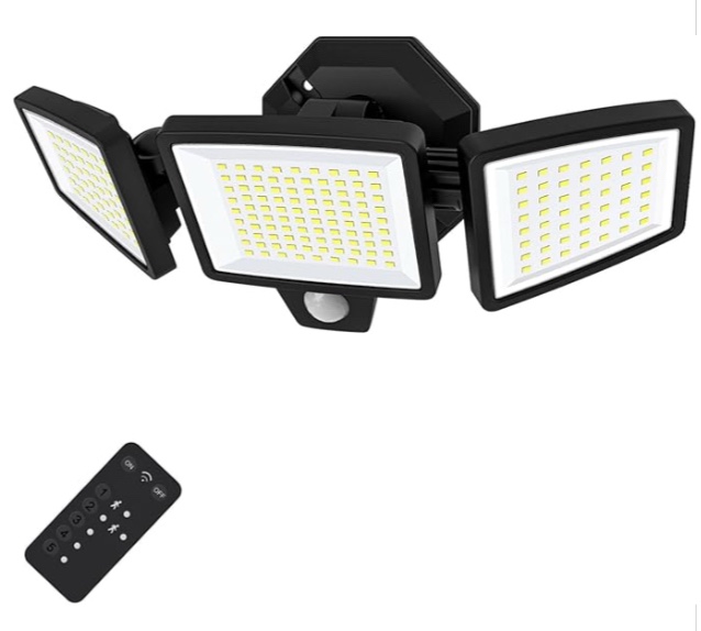 LED Security Lights Motion Sensor Outdoor Lights, IP65 Waterproof,5000K White Light,Dusk to Dawn,Flood Lights Outdoor with Adjustable 3 Head,Hardwired Wall Light for Garden Garage Yard-120V