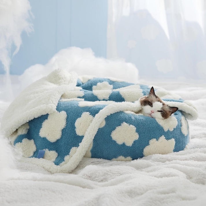 Lesure Calming Donut Bed & Blanket for Dog/Cat