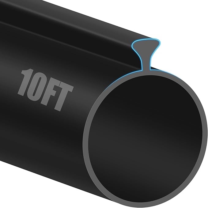 myfamirea 10ft garage door seals bottom rubber, 0.2" triangle weather stripping seals for single track weatherproofing threshold replacement strip fits 10ft wide or smaller doors, black