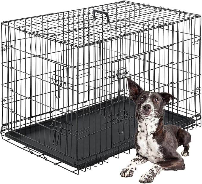 48"/42"/36"/30"/24" Pet Kennel Cat Dog Folding Crate Wire Metal Cage W/divider