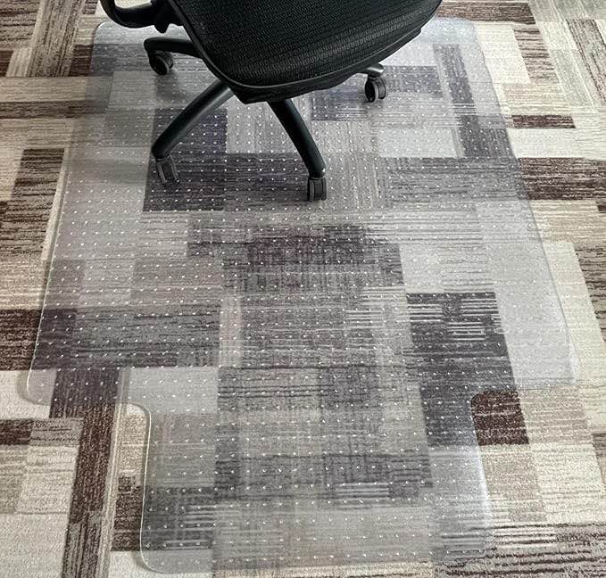 Naturehydro Large Chair Mat for Carpet - 53" x 45" x 0.09" Clear Computer Desk Chair Mat for Low Pile Carpeted Floors, Plastic Chair Mat on Carpets, BPA and Phthalates Free (with Lip)