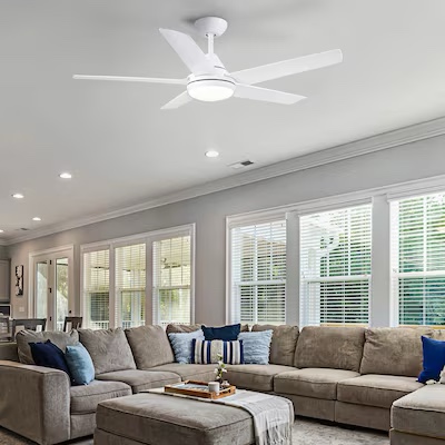 Dexmalle 48 In Intergrated LED Ceiling Fan with White ABS Blade